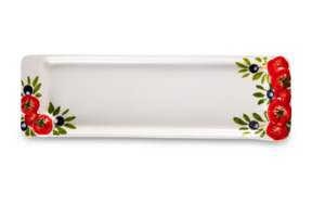 Блюдо прямоугольное Edelweiss Томаты и оливки 30х10 см, керамика