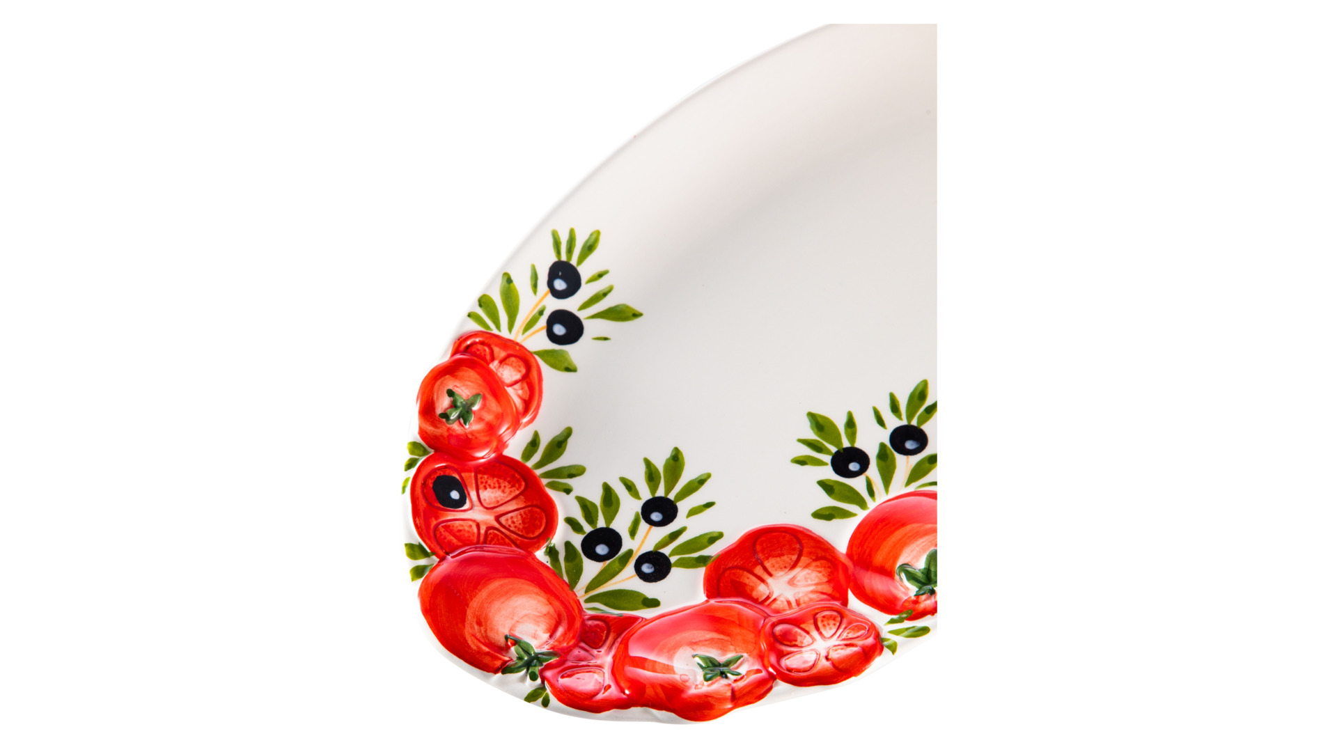 Блюдо овальное Edelweiss Томаты и оливки 32х20 см, керамика