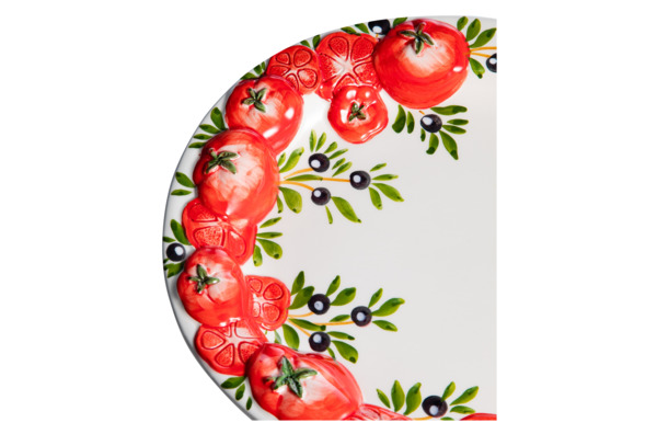 Блюдо овальное Edelweiss Томаты и оливки 46х30 см, керамика