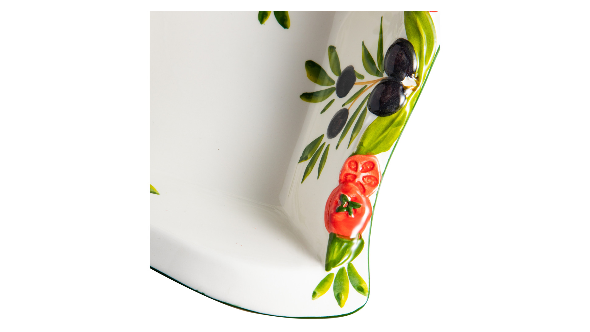 Салатник квадратный с изгибом порционный Edelweiss Томаты и оливки 18х18 см, керамика
