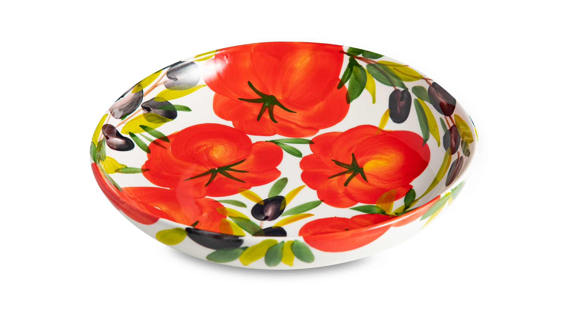 Тарелка для пасты Edelweiss Томаты и оливки 23 см, керамика