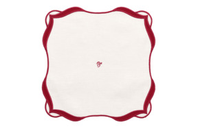 Плейсмат Truffle Bee Christmas bell linen 39х39 см, лен, белый, бордовый