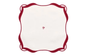 Плейсмат Truffle Bee Christmas bell linen 39х39 см, лен, белый, бордовый