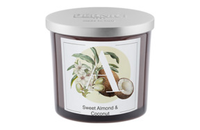 Свеча ароматическая Pernici Sweet Almond & Coconut Сладкий миндаль и Кокос 200 г, 9,5х9,5х8,5 см, п/