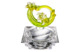Конфетница с крышкой Cristal de Paris Миллениум h10 см, крышка с зеленым цветком