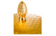 Конфетница с крышкой Cristal de Paris Каскад 28 см, h18 см, золотая, ручка золотой бутон