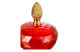 Конфетница с крышкой Cristal de Paris Каскад 15 см, h15 см, красная, ручка золотой бутон