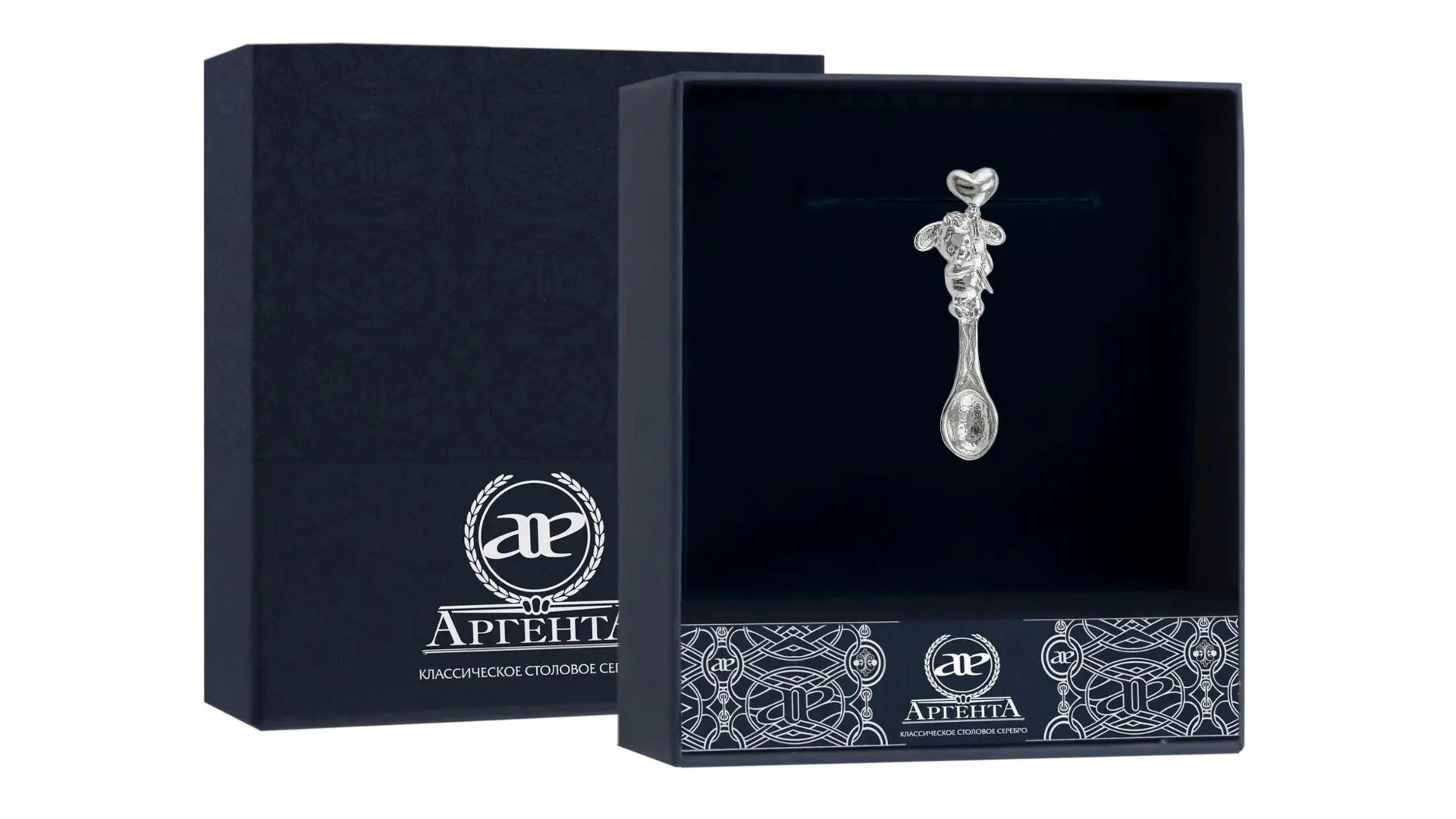 Ложка сувенирная АргентА От Души Зайчик 4,96 г, серебро 925