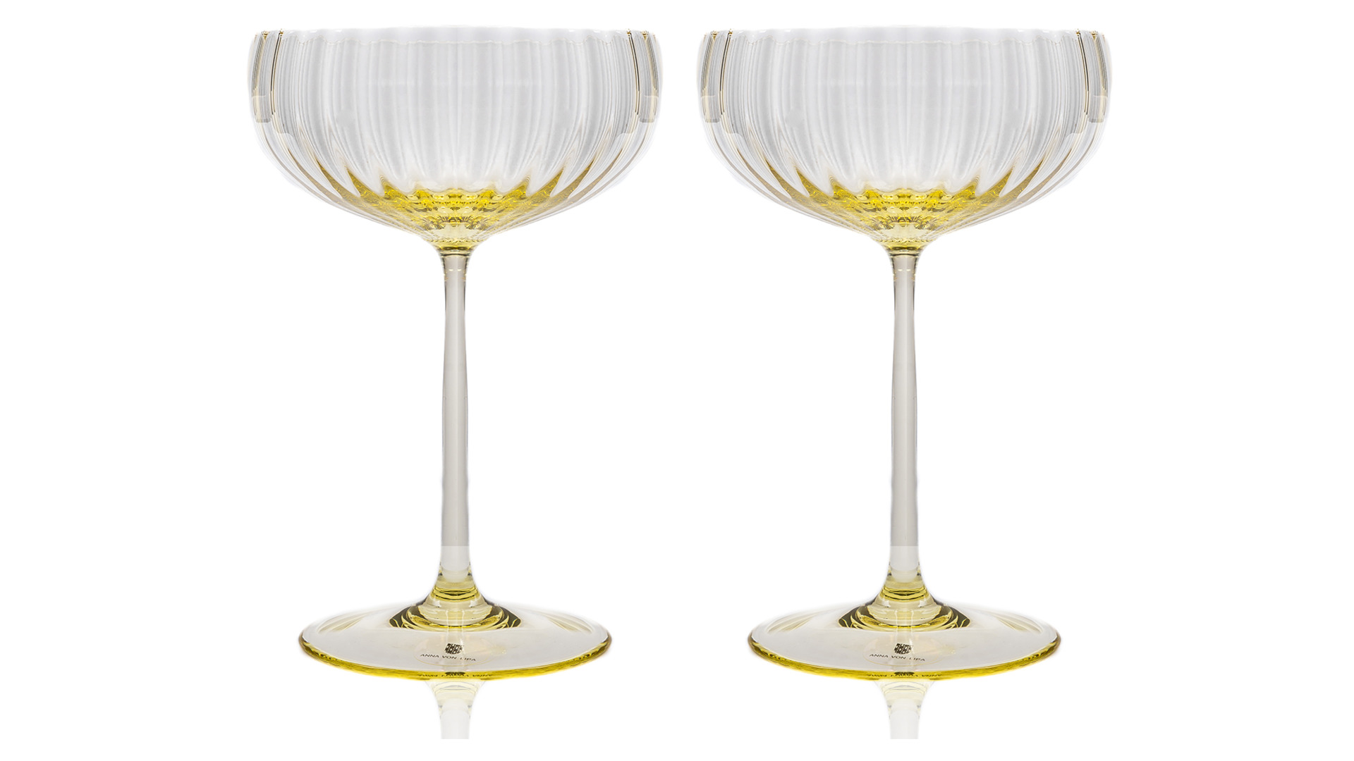 Набор креманок для шампанского Anna Von Lipa Лион 280 мл, 2 шт, стекло хрустальное, желтый