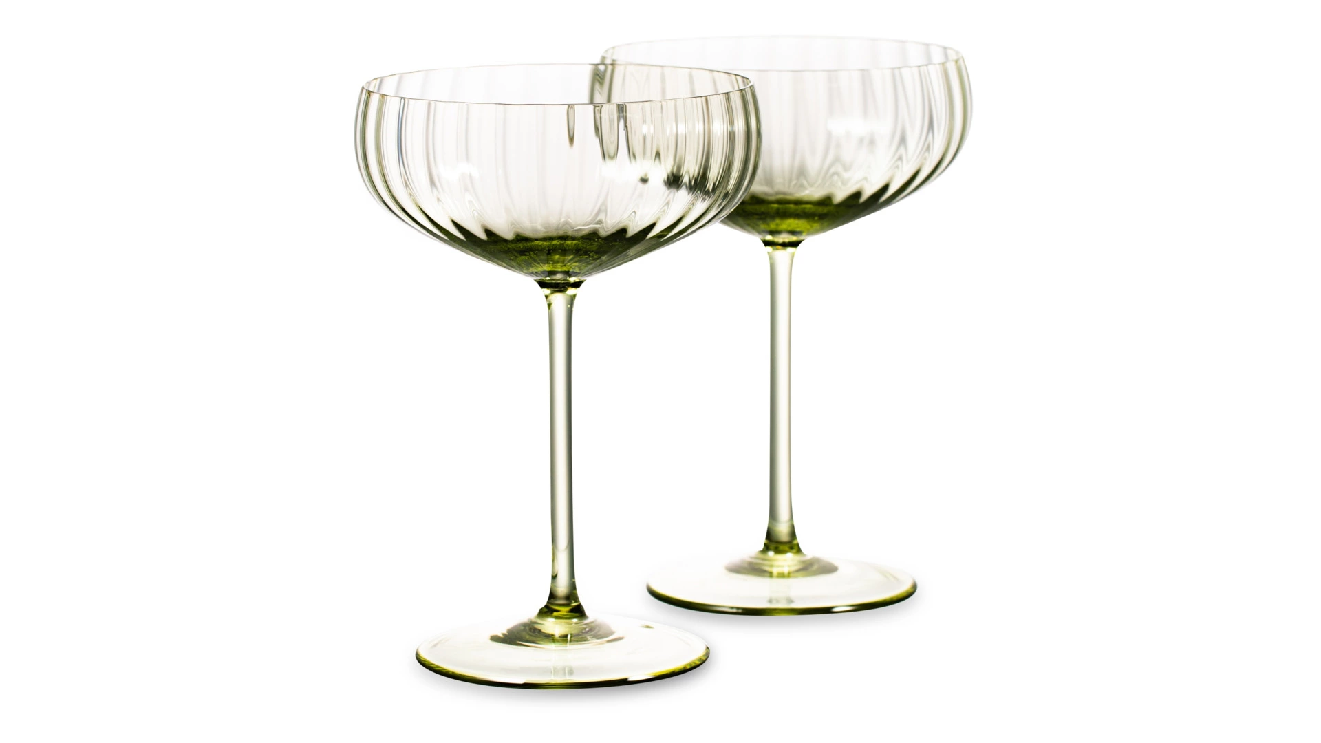 Набор креманок для шампанского Anna Von Lipa Лион 280 мл, 2 шт, стекло хрустальное, зеленый