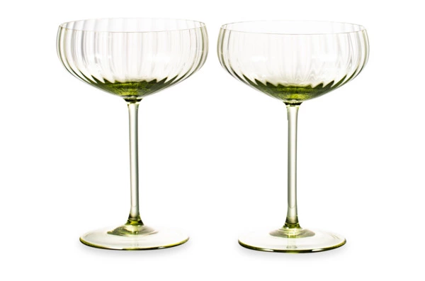 Набор креманок для шампанского Anna Von Lipa Лион 280 мл, 2 шт, стекло хрустальное, зеленый