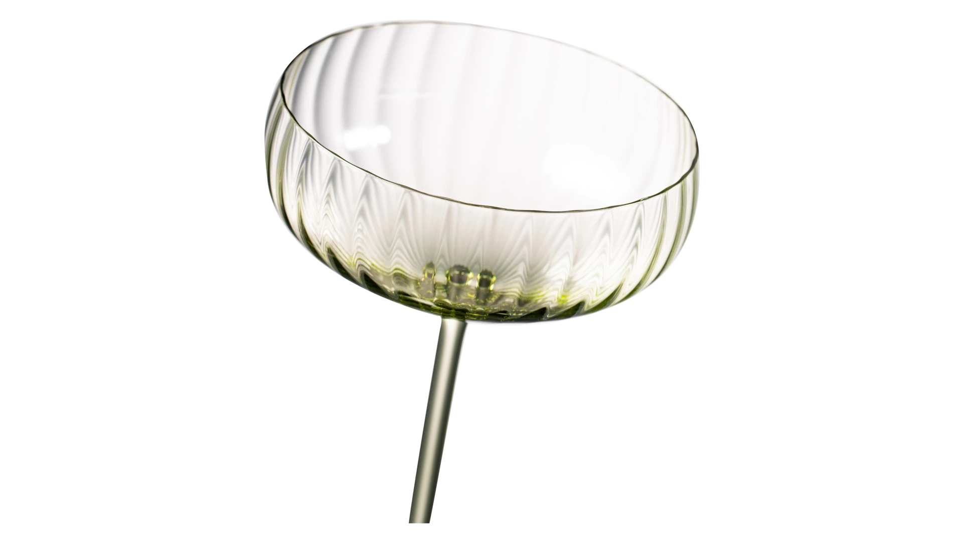 Набор креманок для шампанского Anna Von Lipa Лион 280 мл, 2 шт, стекло хрустальное, зеленый