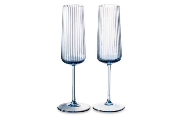 Набор бокалов для шампанского Anna Von Lipa Пульсация 200 мл, 2 шт, стекло хрустальное, дымчатый