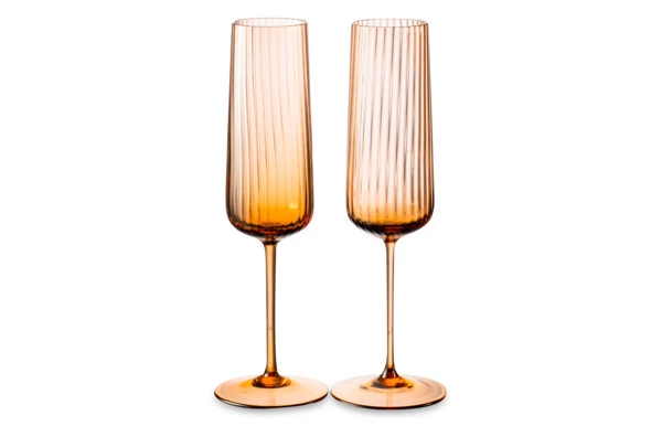 Набор бокалов для шампанского Anna Von Lipa Пульсация 200 мл, 2 шт, стекло хрустальное, кофейный