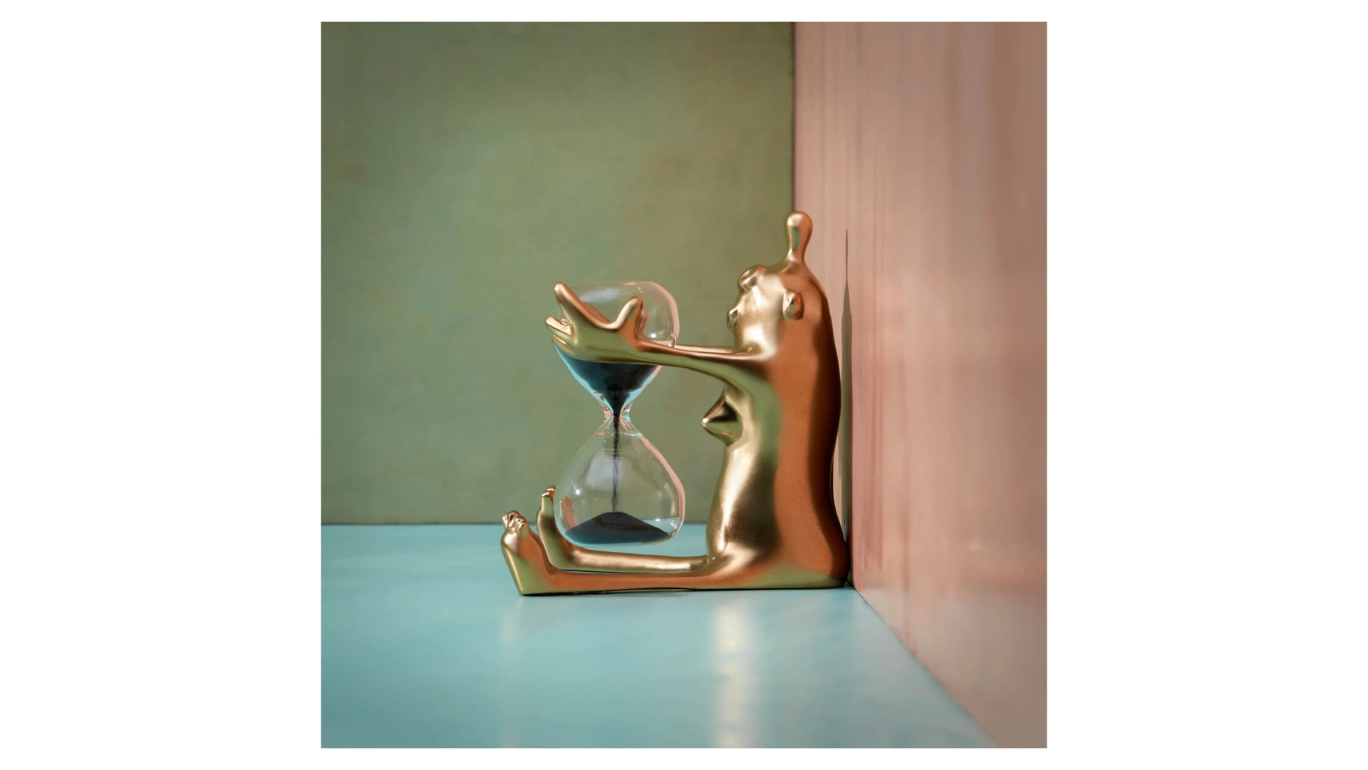 Часы песочные L’Objet Хаас 11х13х14 см, 1 минута, латунь, стекло