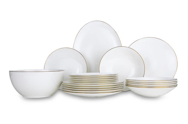 Сервиз столовый Narumi Золотая линия на 6 персон 20 предметов, фарфор костяной