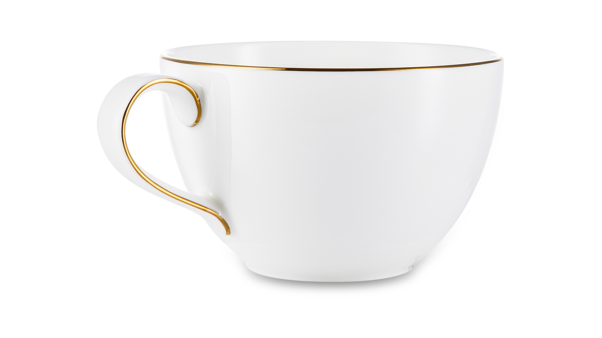 Чашка чайная с блюдцем Narumi Золотая линия 280 мл, фарфор костяной