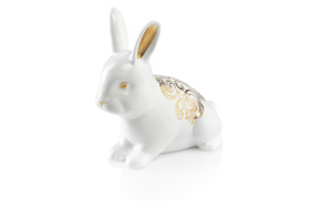 Статуэтка My Ceramic Story Кролик золотая зима 17 см, фарфор твердый