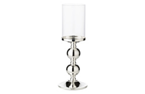 Подсвечник для интерьерной свечи Edzard Бамбук Д13 см, Н35,5 см, для свечи 8 см, посеребрение, стекл