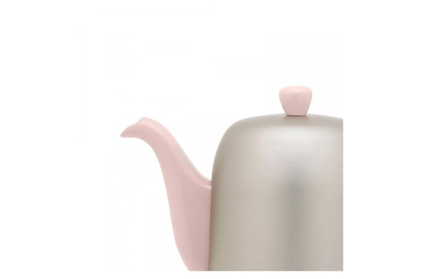 Чайник заварочный Degrenne Salam 900 мл, фарфор, сталь нержавеющая, розовый, с цинковой муфтой