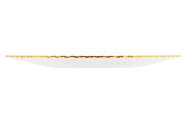Тарелка подстановочная Akcam Каролина 34 см, стекло, золотая кайма - Sale