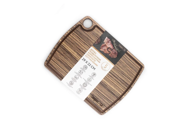 Доска разделочная ComposeEat Fashion 29х22 см, композит, зебрано натуральный