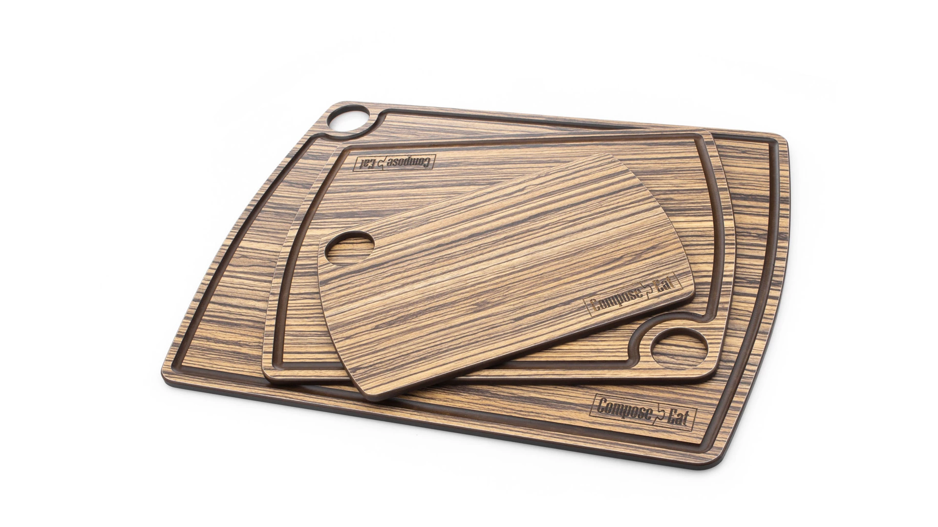 Доска разделочная ComposeEat Fashion 29х22 см, композит, зебрано натуральный