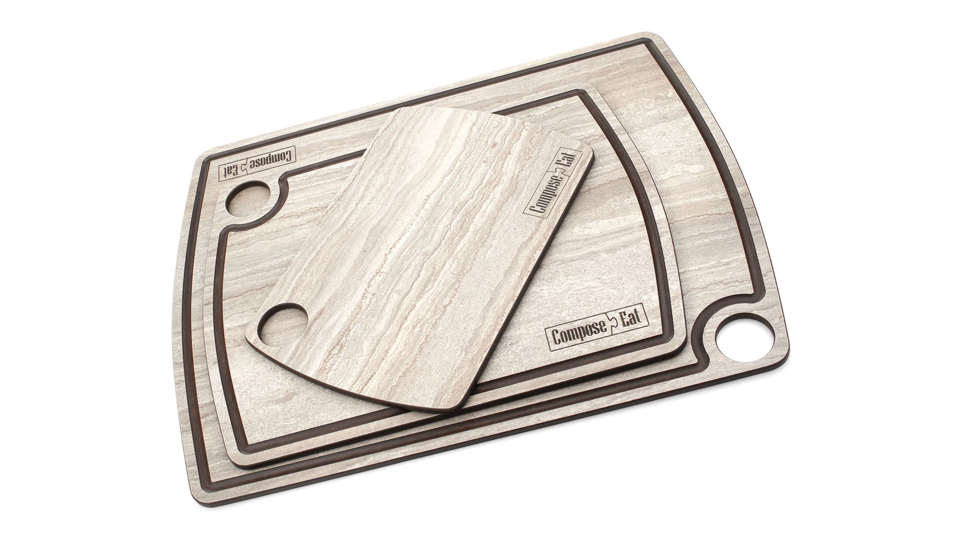 Доска разделочная ComposeEat Fashion 36х28 см, композит, травертин капучино