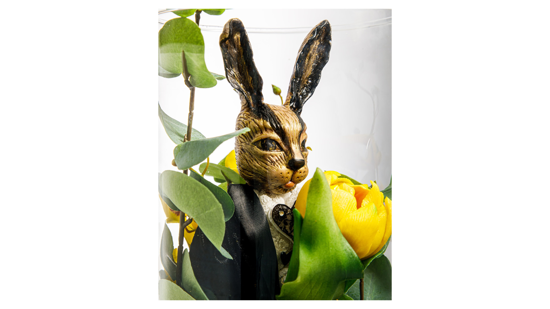 Кролики авторской работы Золотая коллекция из холодного фарфора бронзовый
