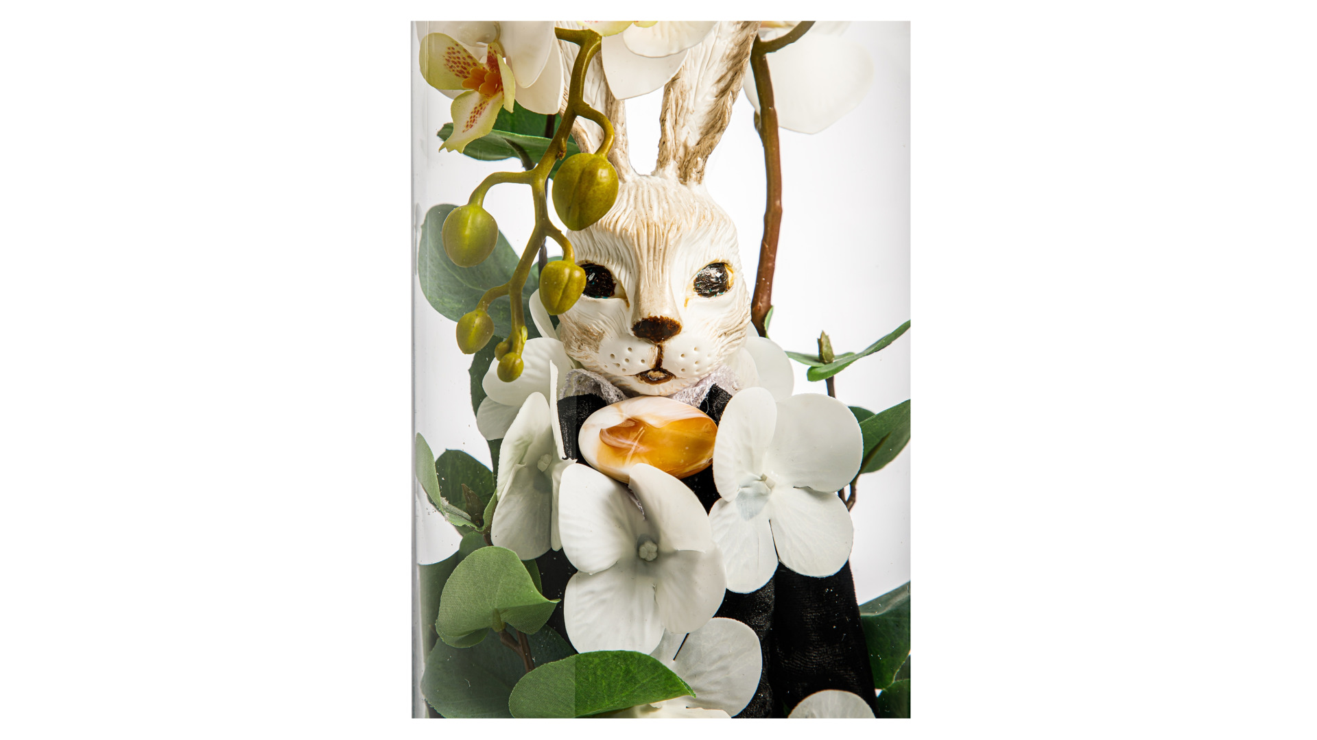 Кролики авторской работы Золотая коллекция из холодного фарфора белый