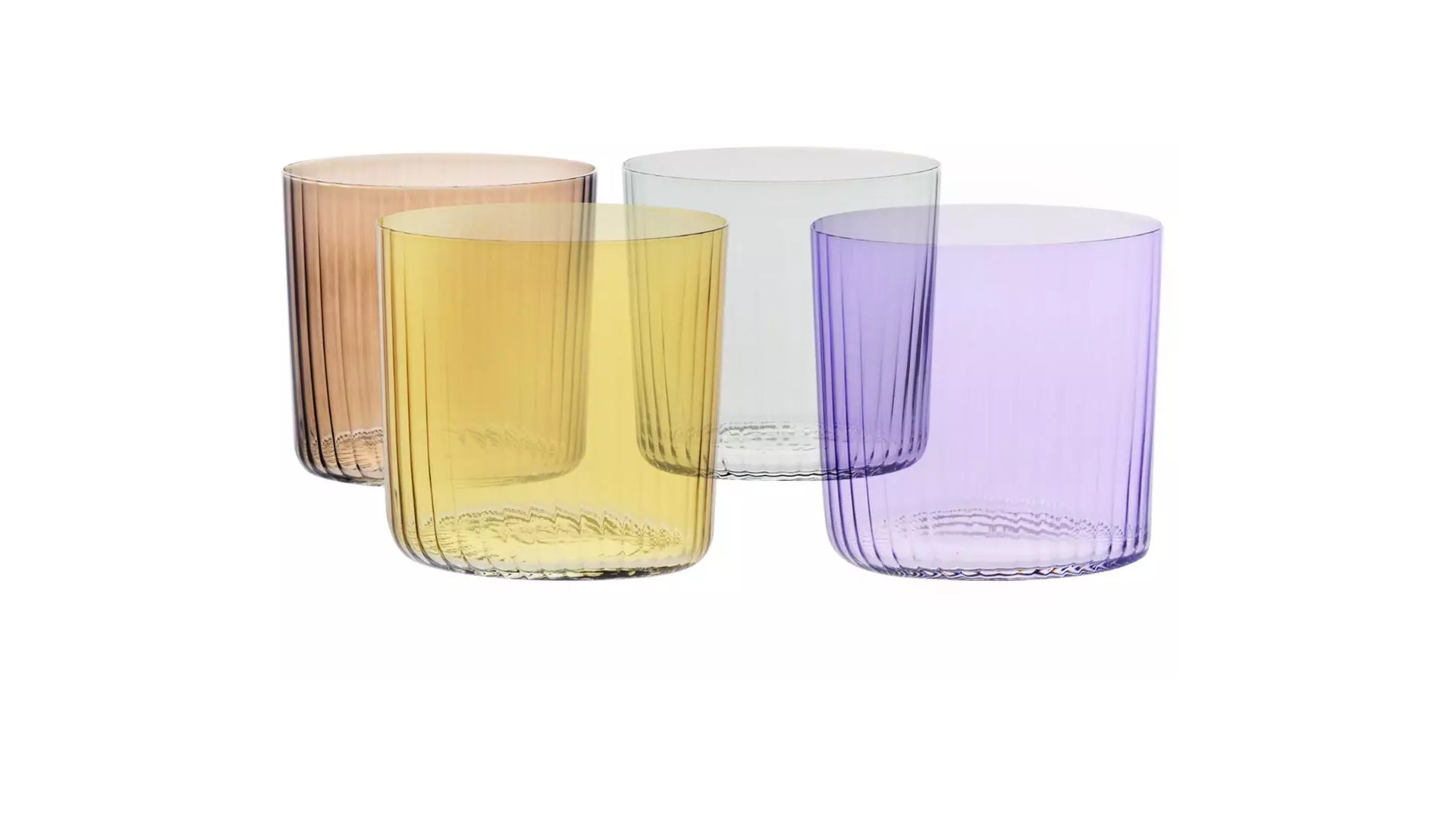 Набор бокалов для воды Krosno Деко 350 мл, 4 цвета, 4 шт, стекло