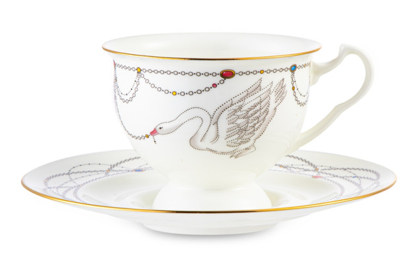 Чашка чайная с блюдцем ИФЗ Айседора Волшебное лебединое озеро 2 КН1, фарфор