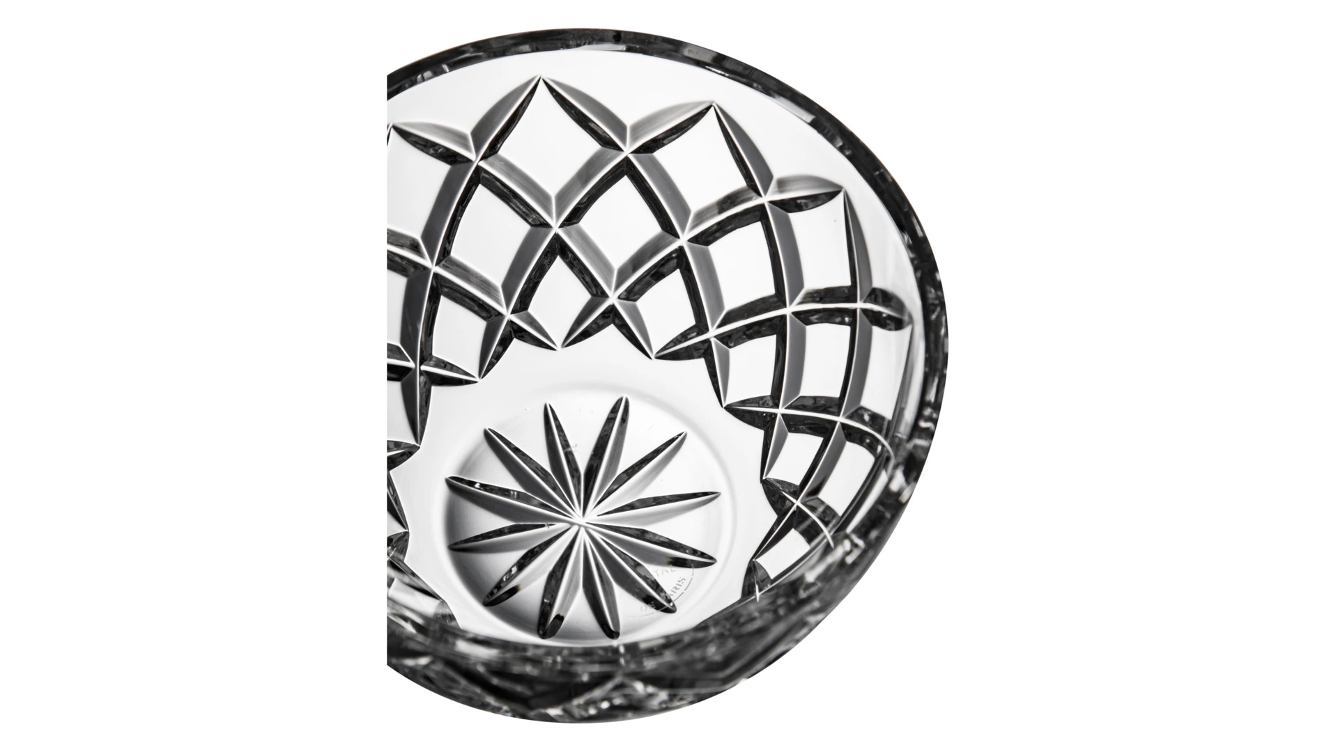 Конфетница с крышкой Cristal de Paris Цветок 17 см, янтарный цветок