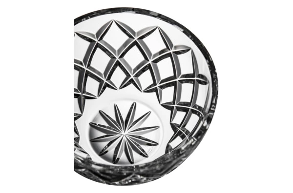 Конфетница с крышкой Cristal de Paris Цветок 17 см, янтарный цветок