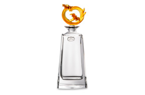 Графин для виски Cristal de Paris Круг 1 л, оранжевый цветок в круге