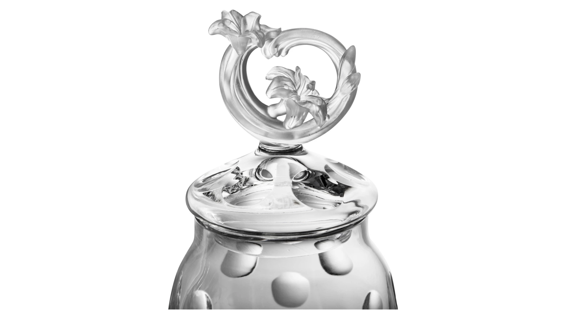 Конфетница с крышкой Cristal de Paris 24 см, белый ирис