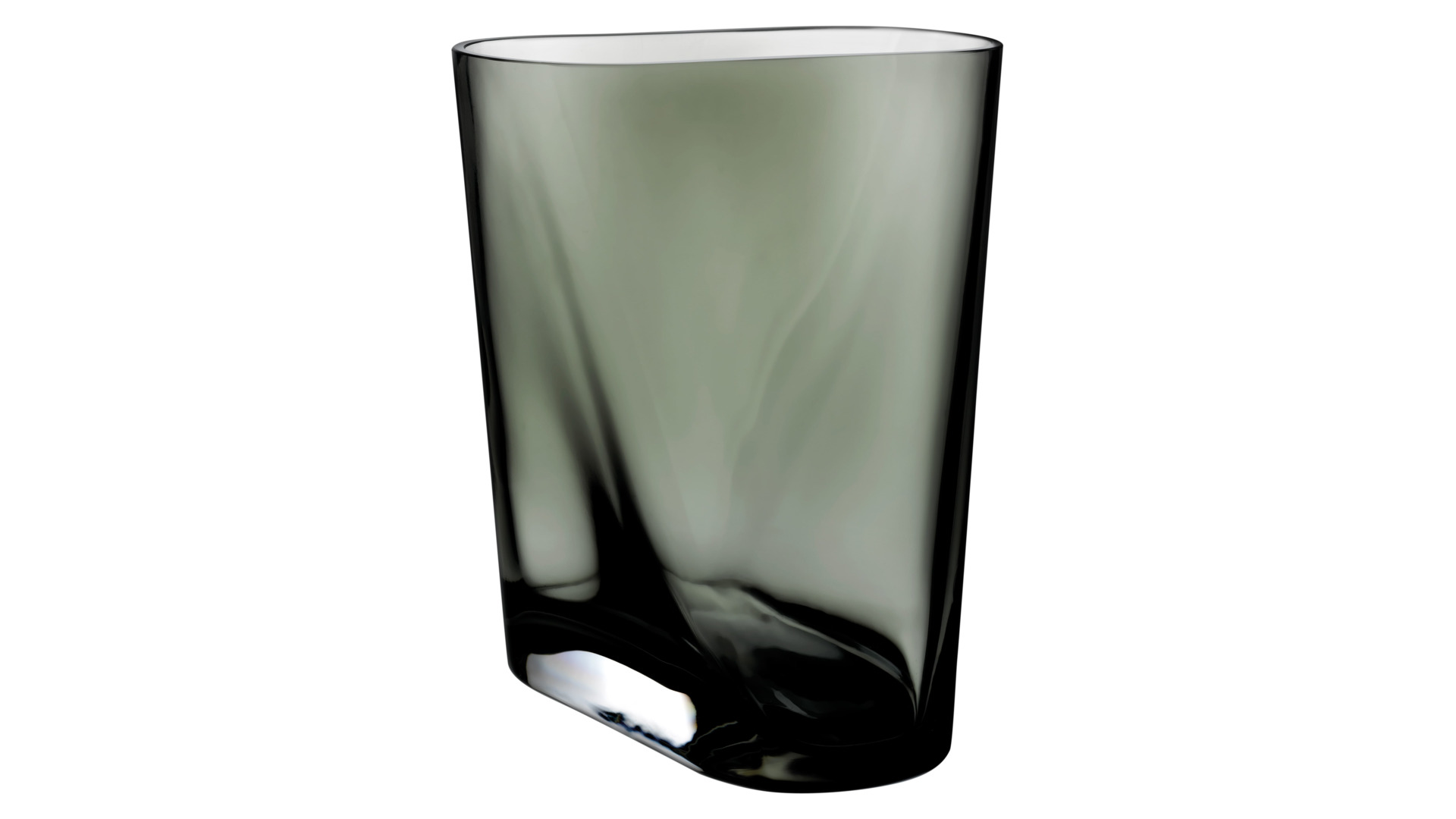Ваза Nude Glass Инка 20 см, стекло хрустальное, дымчатая