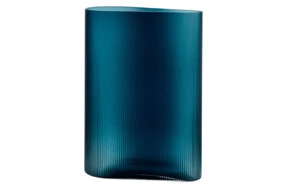 Ваза Nude Glass Туман 38 см, стекло хрустальное, бирюзовая