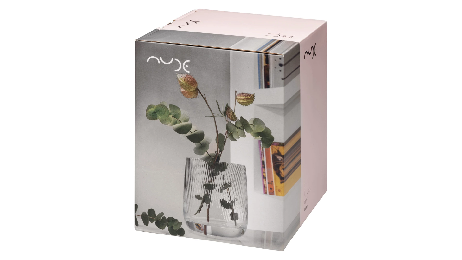 Ваза прямоугольная Nude Glass Опти 24х20 см, стекло хрустальное, зеленая