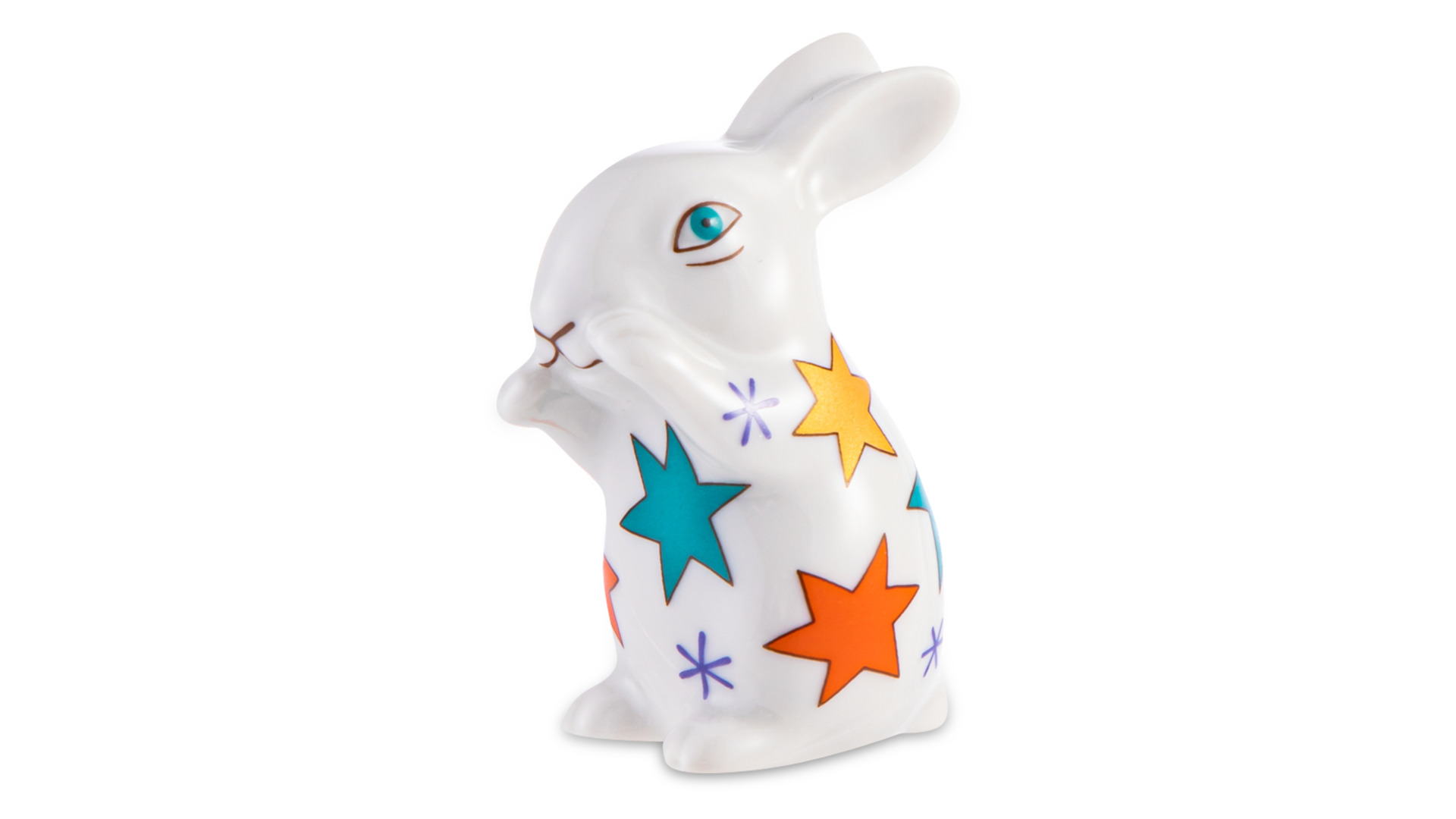 Скульптура ИФЗ Кролик Шустрик Звездочки 6,2 см, фарфор твердый