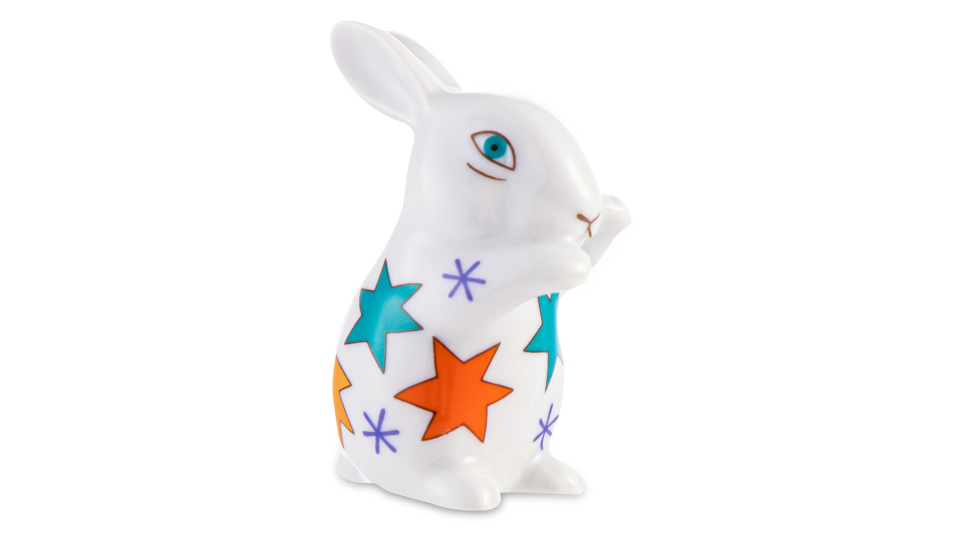 Скульптура ИФЗ Кролик Шустрик Звездочки 6,2 см, фарфор твердый