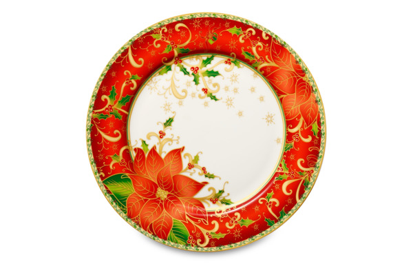 Набор тарелок обеденных Lamart Palais Royal Рождественская звезда 27 см, 6 шт, фарфор