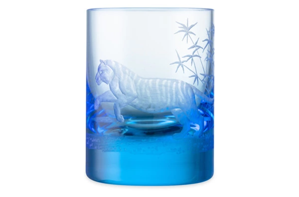 Набор стопок для водки Moser Виски сет Тигры 60 мл, 6 шт, аквамарин