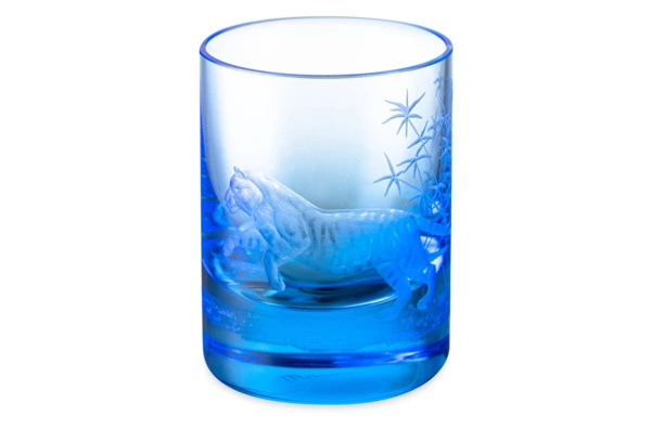 Набор стопок для водки Moser Виски сет Тигры 60 мл, 6 шт, аквамарин