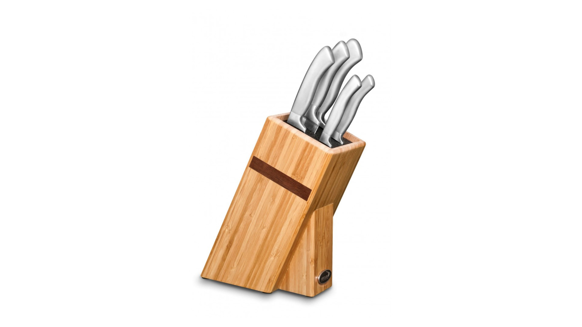Набор ножей Deglon Орикс 6 предметов в подставке из бамбука, ручка сталь, п/к