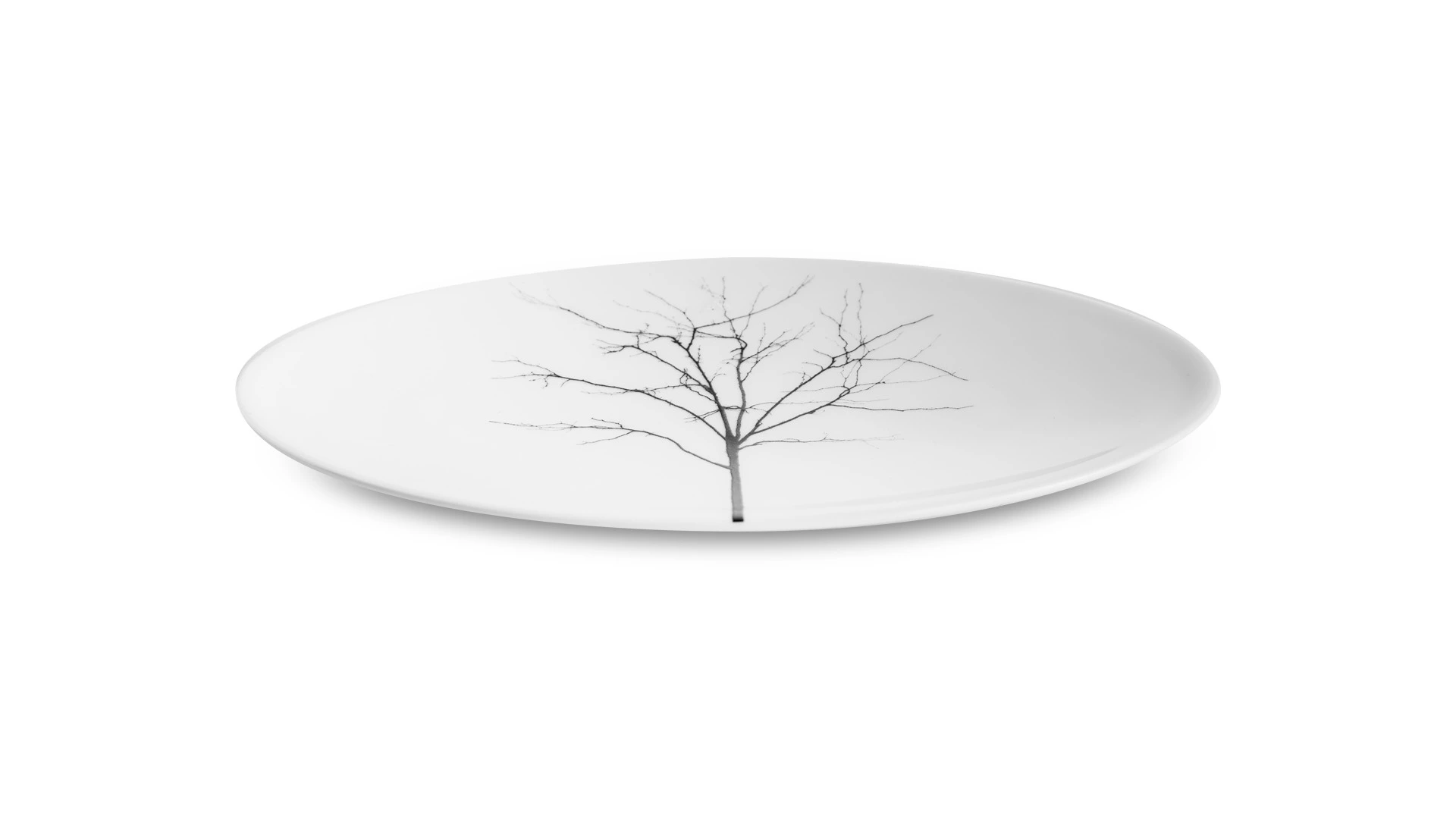 Блюдо овальное Dibbern Чёрный лес 16 см, фарфор костяной