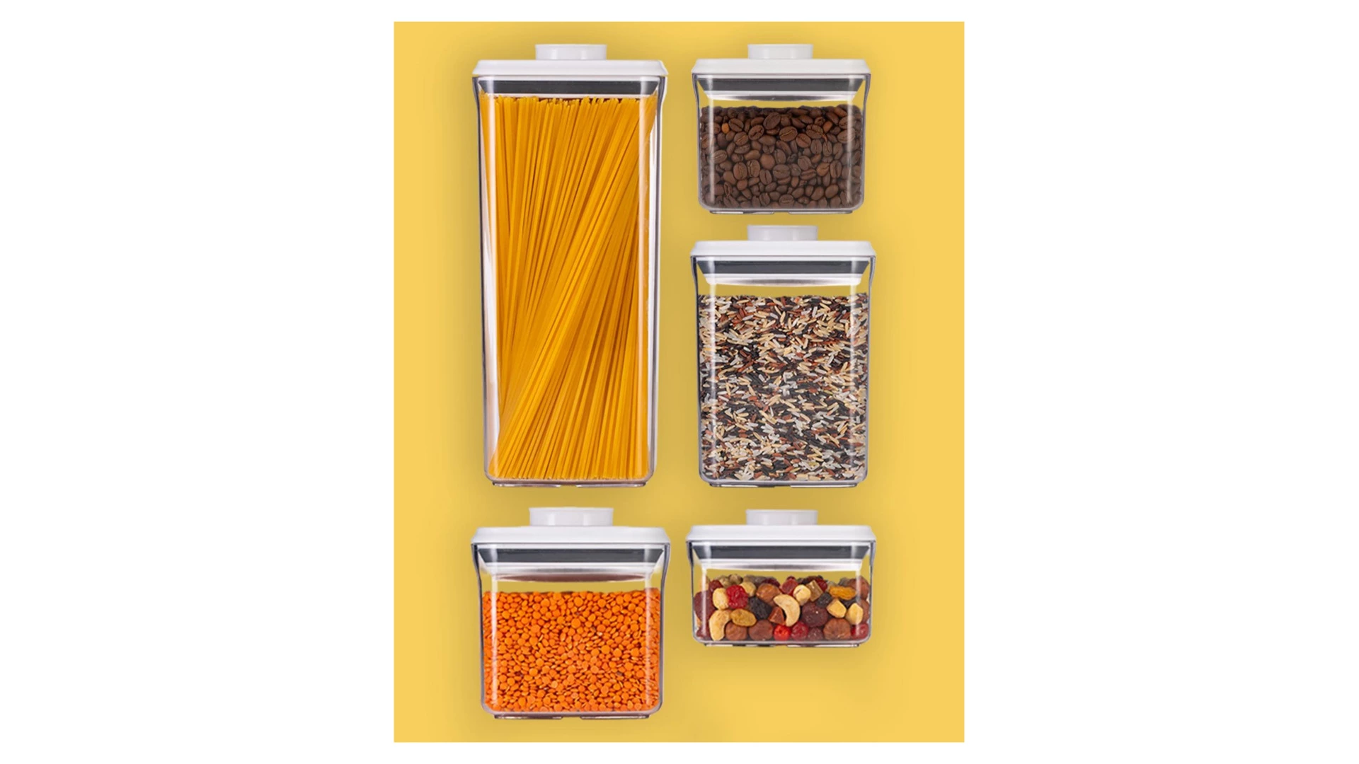 Контейнер для сыпучих продуктов с вакуумной крышкой WO HOME CLICK 1,5 л, 12,3Х12,3Х15,8 см, пластик