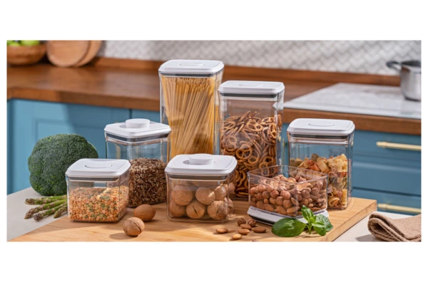 Контейнер для сыпучих продуктов с вакуумной крышкой WO HOME CLICK 520 мл, 12,3х10,5х7,7 см, пластик