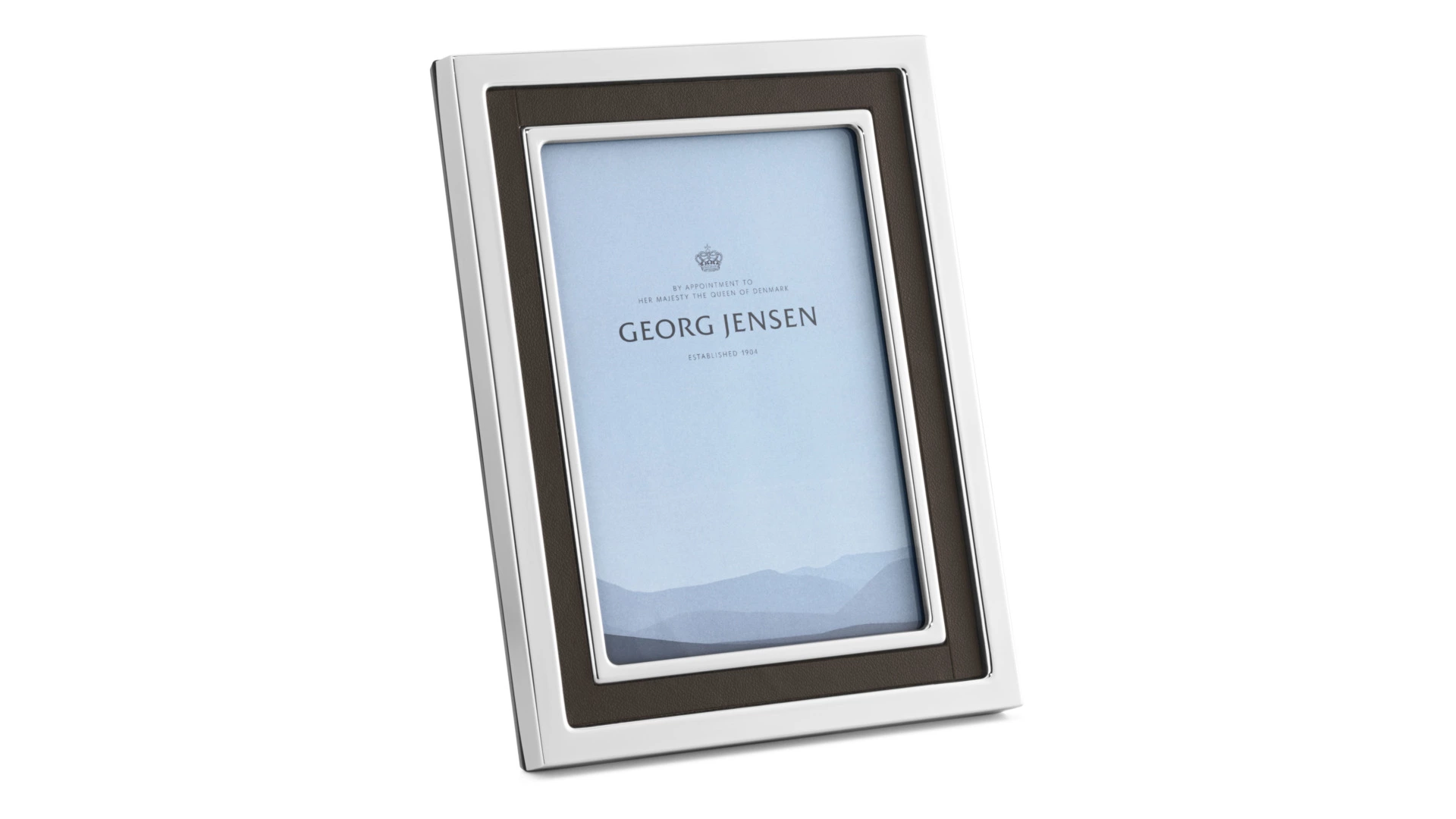 Рамка для фото Georg Jensen Манхеттен 23х18 см, сталь нержавеющая, кожа