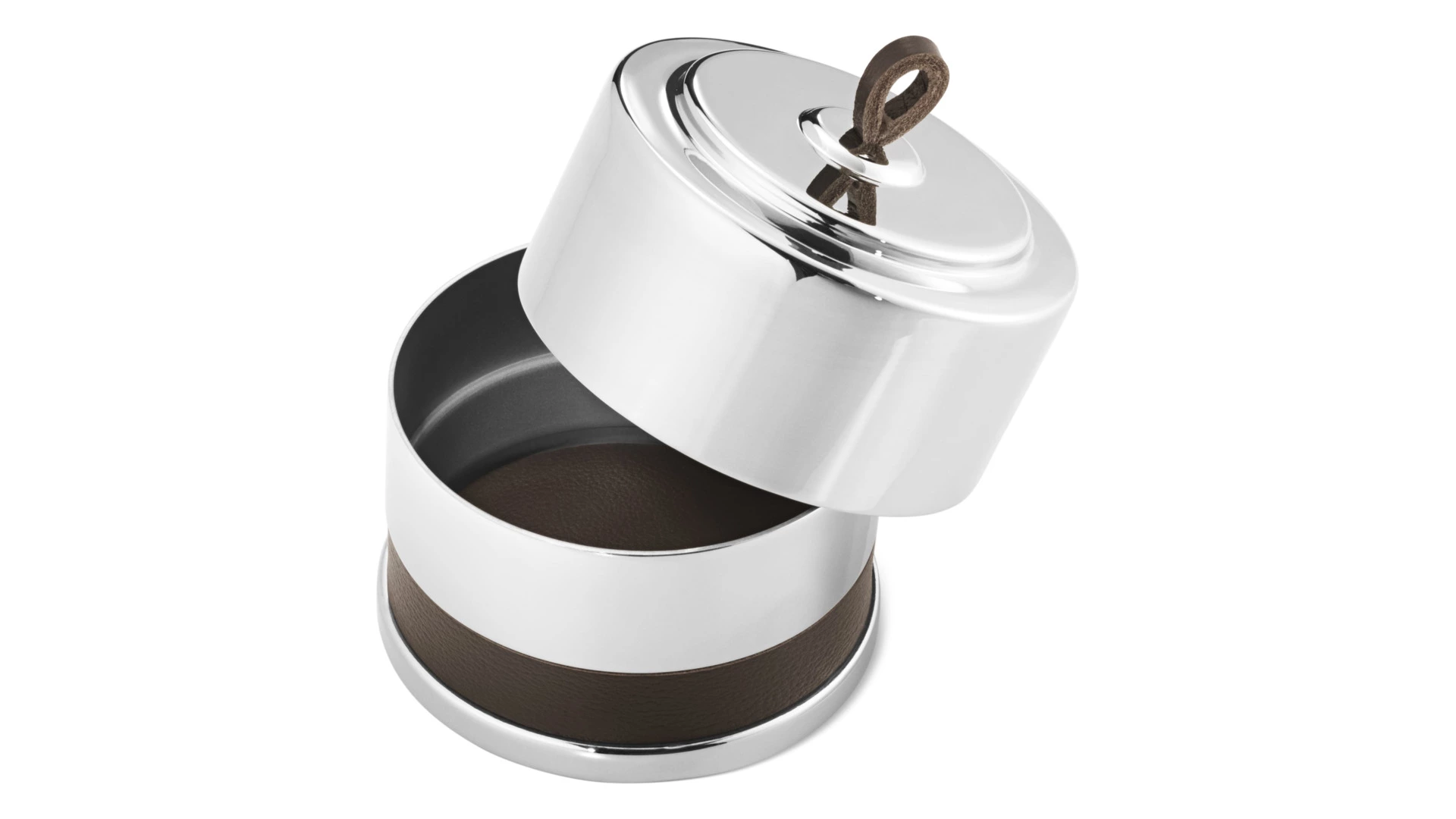 Мелочница круглая с крышкой Georg Jensen Манхеттен 5,7 см, сталь нержавеющая